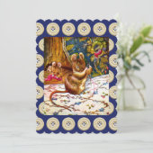 ビアトリックスポッターマウスかわいいヴィンテージ裁縫 招待状 (スタンド正面)