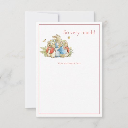 ビアトリックスポッターレッド男の赤ちゃんガールシャワーサンキュー サンキューカード (裏面)