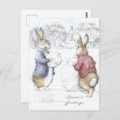 ビアトリックスポッター雪だるまアンドバンニーズホリデイ ポストカード (正面/裏面)