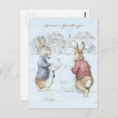 ビアトリックスポッター雪だるまアンドバンニーズホリデイ ポストカード (正面/裏面)
