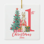 ビアトリックスポッター1初めてのクリスマスピンクホリデイ セラミックオーナメント (裏面)