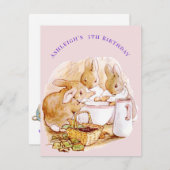 ビアトリックスポッター5誕生日ジェミマパドルダック 招待状 (正面/裏面)