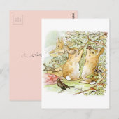 ビアトリックスポッター、バニー、ラズベリーブッシュ、鳥 ポストカード (正面/裏面)