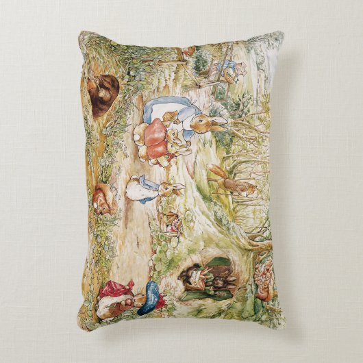 ビアトリックス・ポッターかわいいピーターと友達 アクセントクッション (正面(垂直))