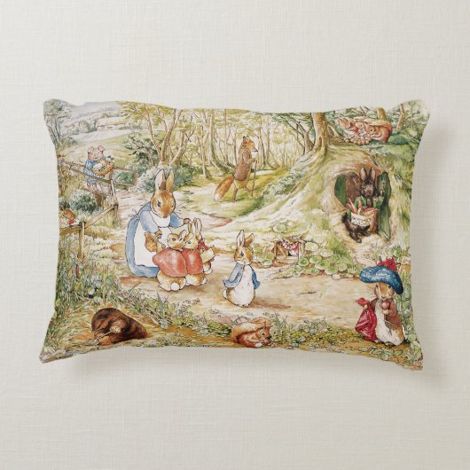 ビアトリックス・ポッターかわいいピーターと友達 アクセントクッション (裏面)