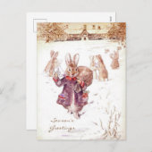 ビアトリックス・ポッターのクリスマスグリーティング  ホリデー シーズンポストカード (正面/裏面)
