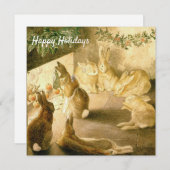 ビアトリックス・ポッターのヴィンテージウサギクリスマス シーズンカード (正面/裏面)