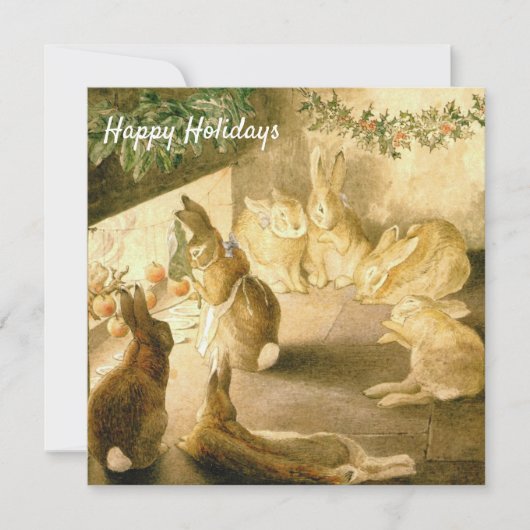 ビアトリックス・ポッターのヴィンテージウサギクリスマス シーズンカード (正面)
