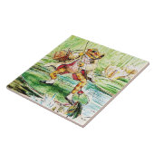 ビアトリックス・ポッター『ジェレミー・フィッシャーが魚を捕まえる』 タイル (側面)