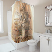 ビアトリックス・ポッター『ミセス・マウス編み物』 シャワーカーテン (インサイチュ)