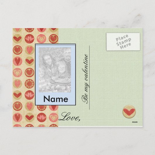 ビアトリートラージフォトバレンタインテンプレート シーズンポストカード (裏面)