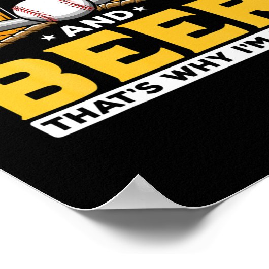 ビアドリンカーベースボールビアユーモア誕生日 ポスター (角)