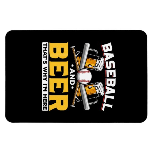 ビアドリンカーベースボールビアユーモア誕生日 マグネット (横)