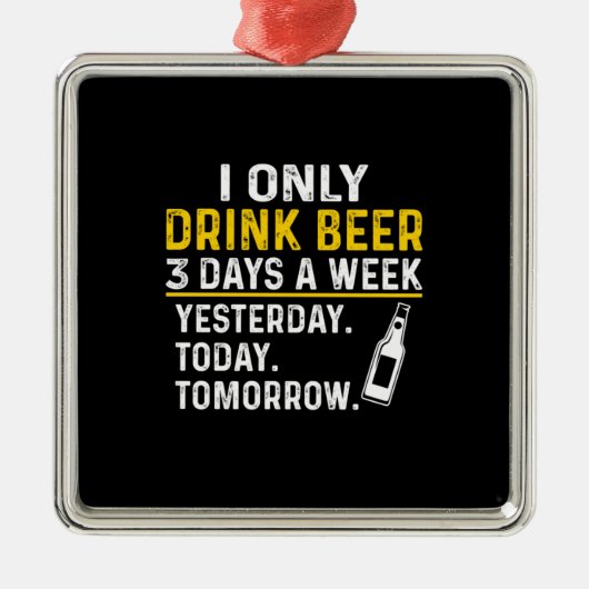 ビアドリンカーIのみビール誕生日 メタルオーナメント (正面)