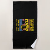 ビアドリンカーI飲むビールIペット私の犬誕生日 ビーチタオル (正面)