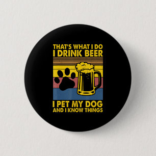 ビアドリンカーI飲むビールIペット私の犬誕生日 缶バッジ