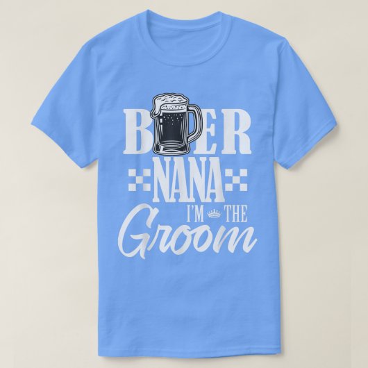 ビアナナイムザグルームドリンクビール家族結婚の Tシャツ (デザイン正面)