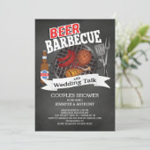 ビアバーベキュー結婚のトークカップルのシャワー 招待状 (スタンド正面)