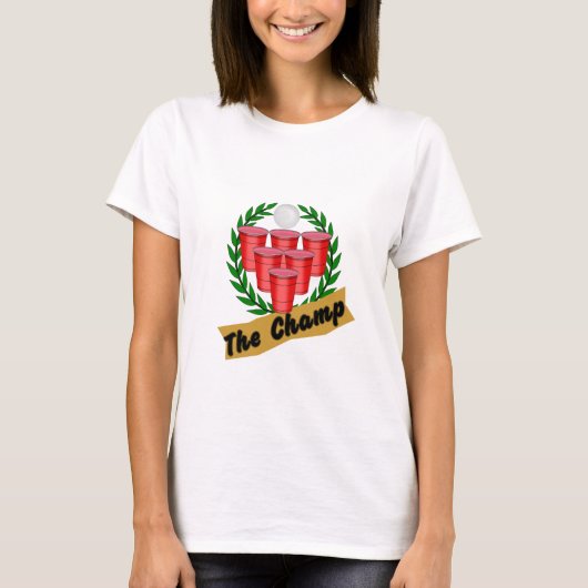 ビアポン チャンピオン Tシャツ (正面)