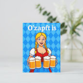 ビアマグカップ漫画とバイエルンのウェイトレス シーズンポストカード (スタンド正面)