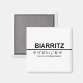 ビアリッツコーディネート – ビアリッツ座標 マグネット (正面/裏面)