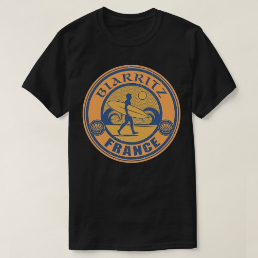 ビアリッツフランスサーフィン Tシャツ (デザイン正面)