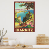 ビアリッツフランスヴィンテージ旅行25x37 ポスター (キッチン)