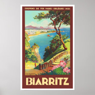 ビアリッツフランスヴィンテージ旅行 ポスター