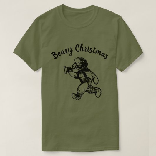ビアリークリスマスクマ Tシャツ (デザイン正面)