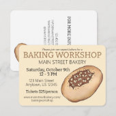 ビアリー Breadmaking Jewish Bakery Baking ワークショップ 招待状 (正面/裏面)