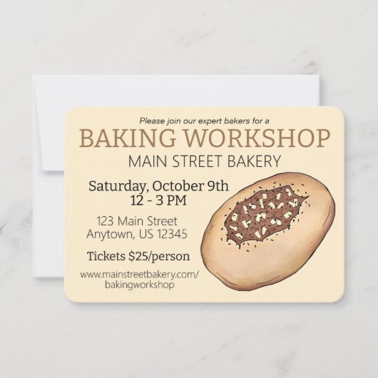 ビアリー Breadmaking Jewish Bakery Baking ワークショップ 招待状 (正面)