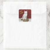 ビアンカのメイン・クーン・クリスマス – ネコ/子猫 スクエアシール (バッグ)