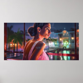 ビアンカはカフェで友達を待っている ポスター