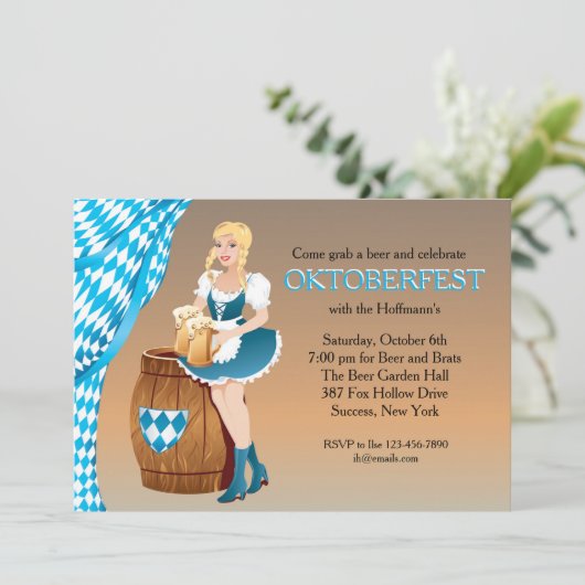 ビアーガーデンメイドオクトーバーフェスト招待状 招待状 (スタンド正面)
