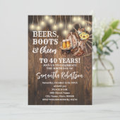 ビアーズブーツ&応援スンフラワーズウェスタン誕生日 招待状 (スタンド正面)