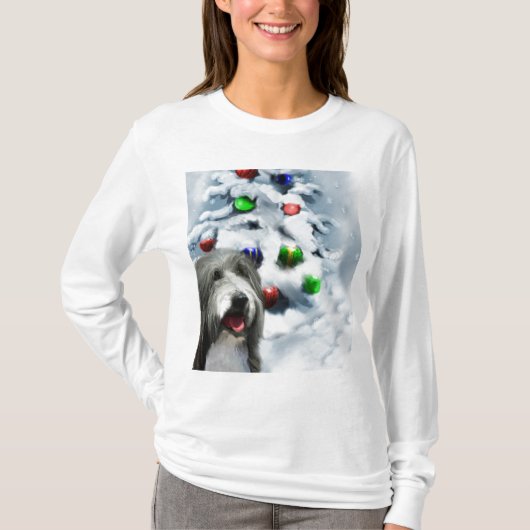 ビアードコリーのクリスマスギフト Tシャツ (正面)