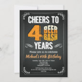 ビア 40歳の誕生日 黒板 男 バー お祝い 招待状 (正面)