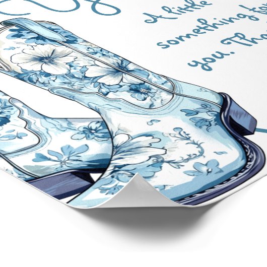 ビィーユルチノワセリーブーツブライダルシャワー標識 ポスター (角)