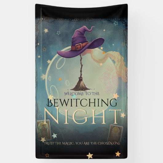 ビウィッチンナイトミスティックハローウィンパーティバナー 横断幕 (縦)