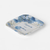 ビウエエレガントとホワイトオーバーレイの花結婚の数 ペーパープレート (傾斜あり)