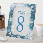 ビウエエレガントとホワイトオーバーレイの花結婚の数 台座サイン (インサイチュ)