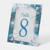 ビウエエレガントとホワイトオーバーレイの花結婚の数 台座サイン (正面)