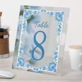 ビウエエレガントとホワイトオーバーレイの花結婚の数 台座サイン (インサイチュ)