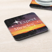 ビェルミラクルスパークルサンセット感動的引用文 コースター (左側)