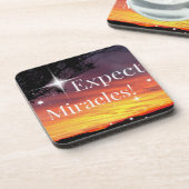 ビェルミラクルスパークルサンセット感動的引用文 コースター (左側)