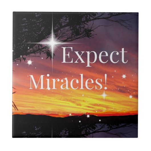 ビェルミラクルスパークルサンセット感動的引用文 タイル (正面)