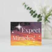 ビェルミラクルスパークルサンセット感動的引用文 ポストカード (スタンド正面)