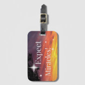 ビェルミラクルスパークルサンセット感動的引用文 ラゲッジタグ (正面縦)