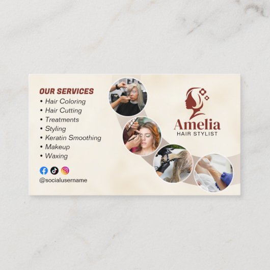 ビエエレガントゲ美容師サロンメイクアップワクシング 名刺 (裏面)