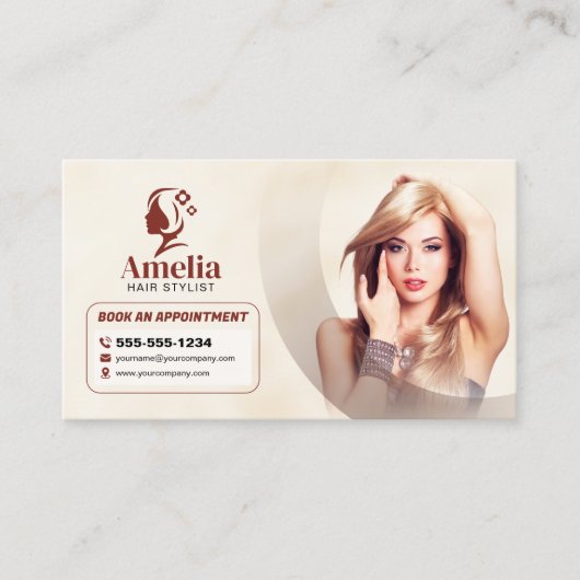 ビエエレガントゲ美容師サロンメイクアップワクシング 名刺 (正面)